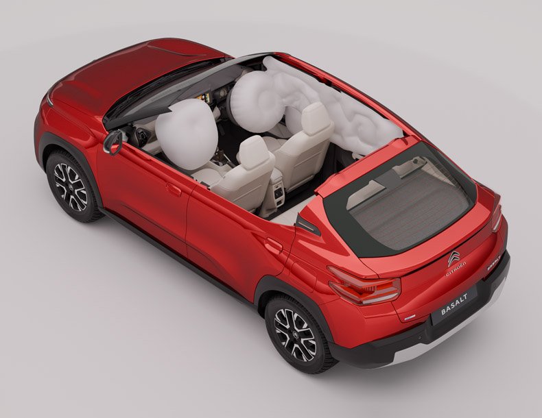 Citroen Basalt safety features in Citroen Basalt vs Tata Curvv EV